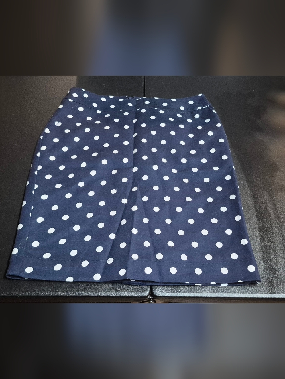 Merona Navy Blue White Polka Dot Pencil Skirt Size 4 NWOT Stretch Career